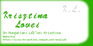 krisztina lovei business card